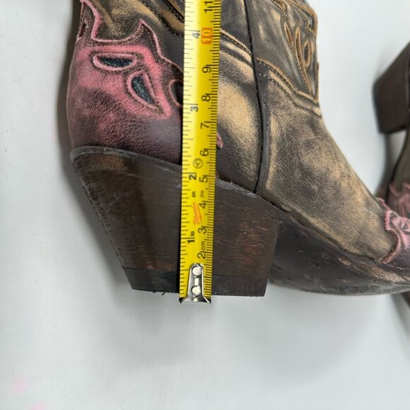 Dan Post Vintage Bluebird Snip Toe Leather Boots Size 10 Western Cowgirl - Picture 9 of 12